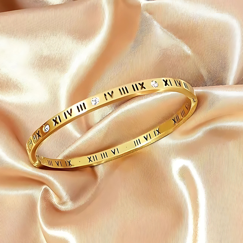 Elegance Roman Bangle – 18K PVD Gold Plated