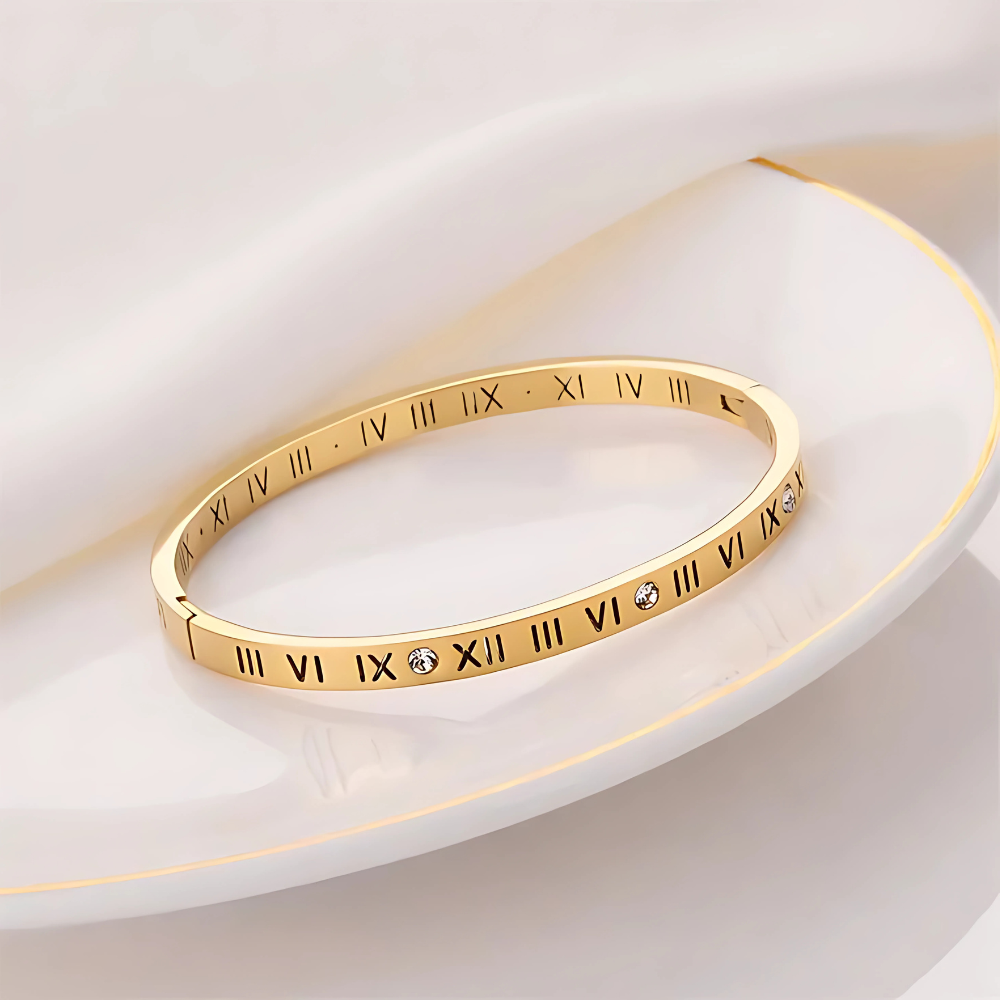 Elegance Roman Bangle – 18K PVD Gold Plated