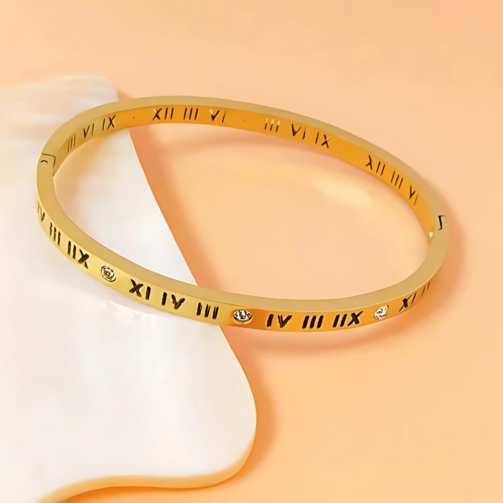 Elegance Roman Bangle – 18K PVD Gold Plated