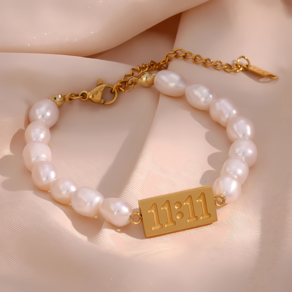 11:11 Charm Twin Pearl Strand Bracelet – House of Svarnaa