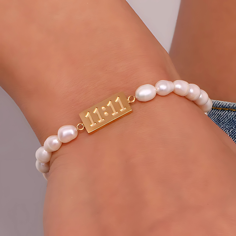 11:11 Charm Twin Pearl Strand Bracelet – House of Svarnaa