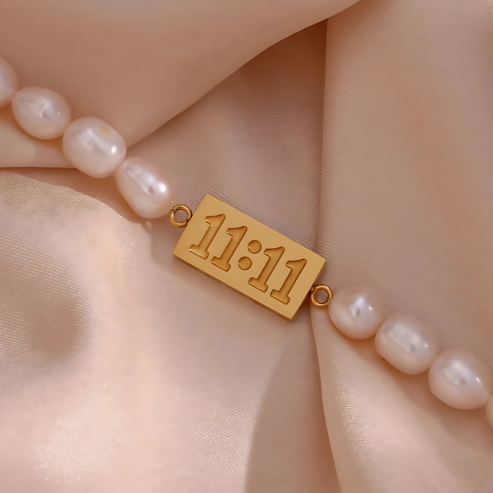 11:11 Charm Twin Pearl Strand Bracelet – House of Svarnaa