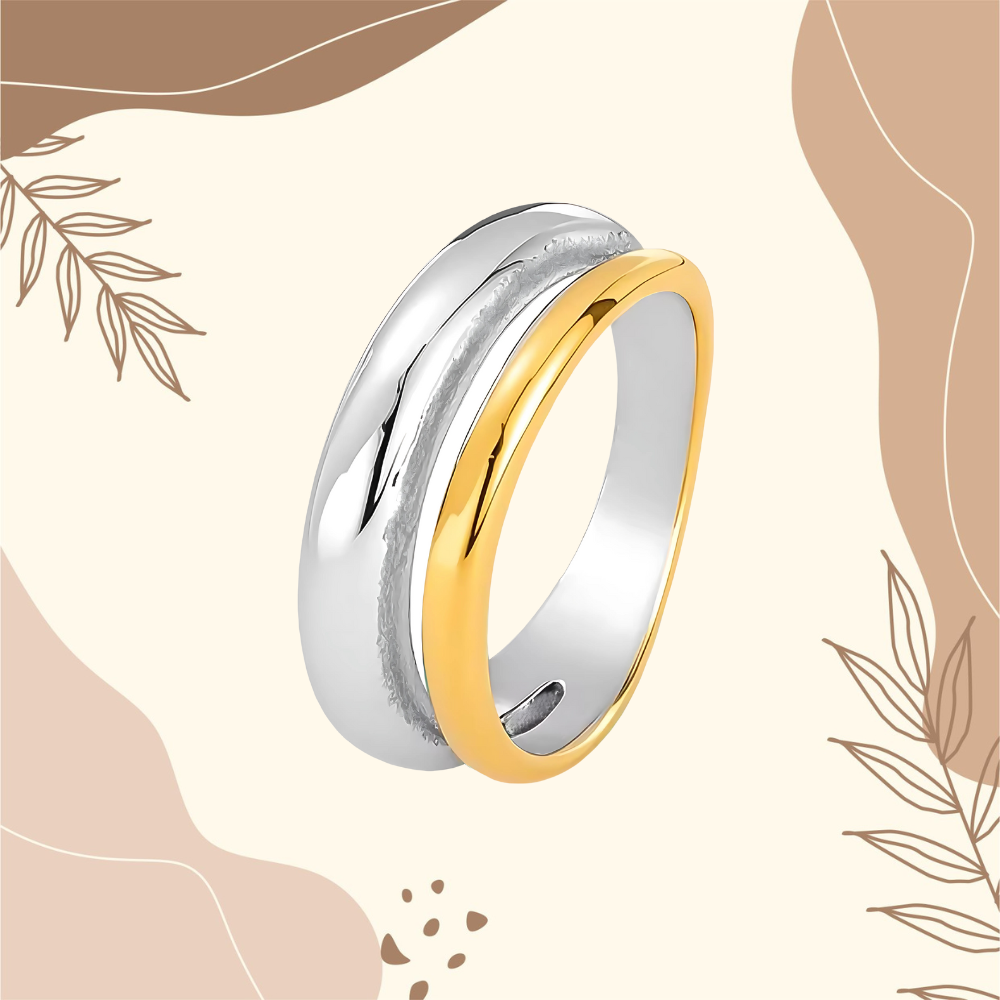 Dual Aura Ring – Gold & Silver Harmony