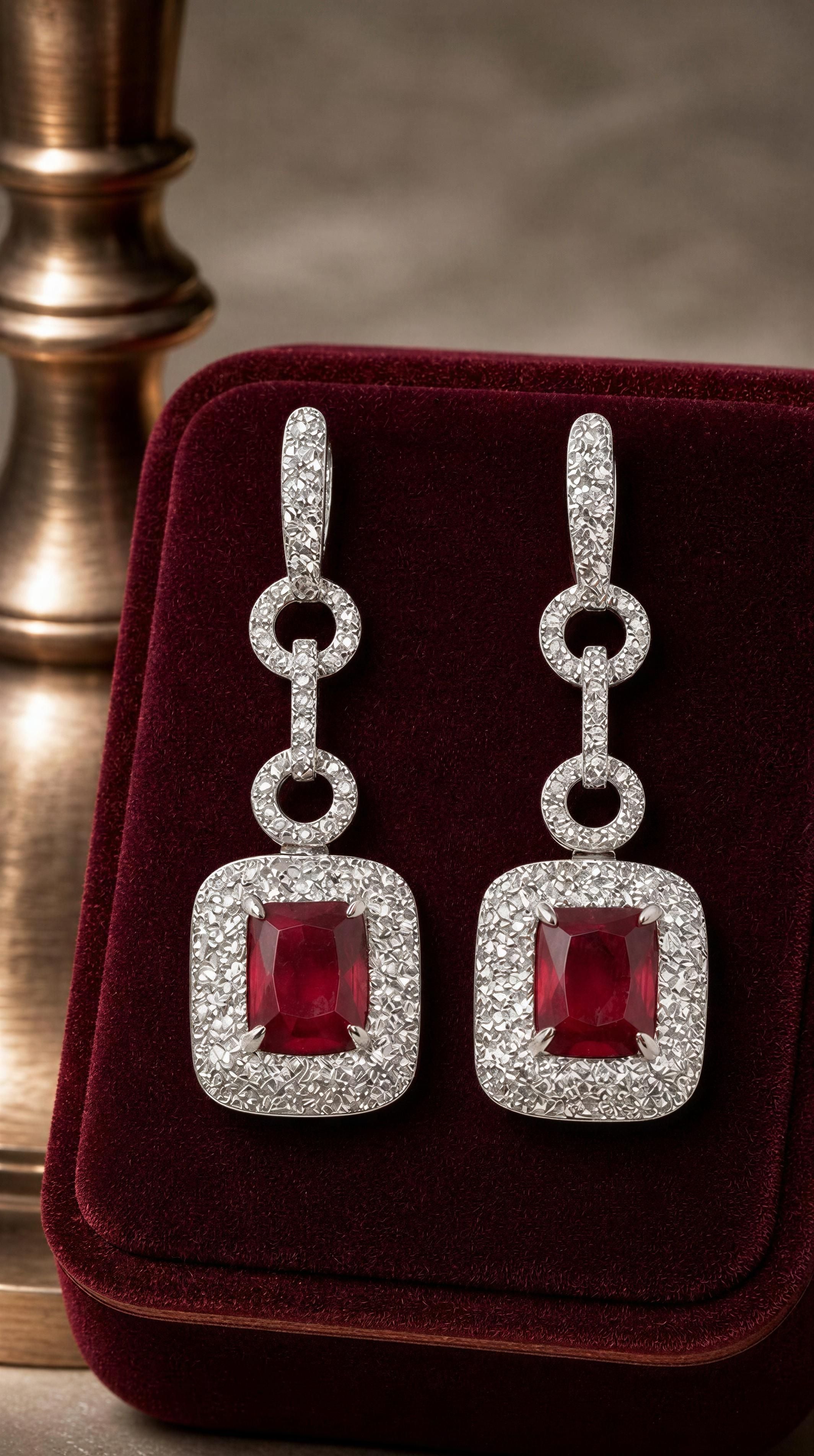 Ruby Halo Statement Earrings