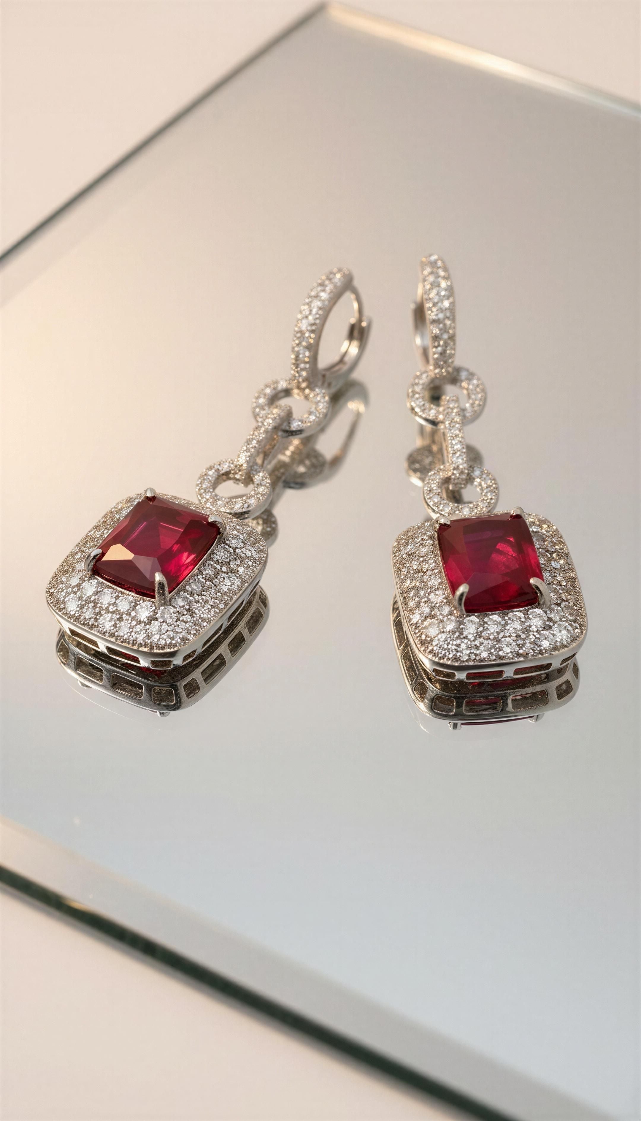 Ruby Halo Statement Earrings