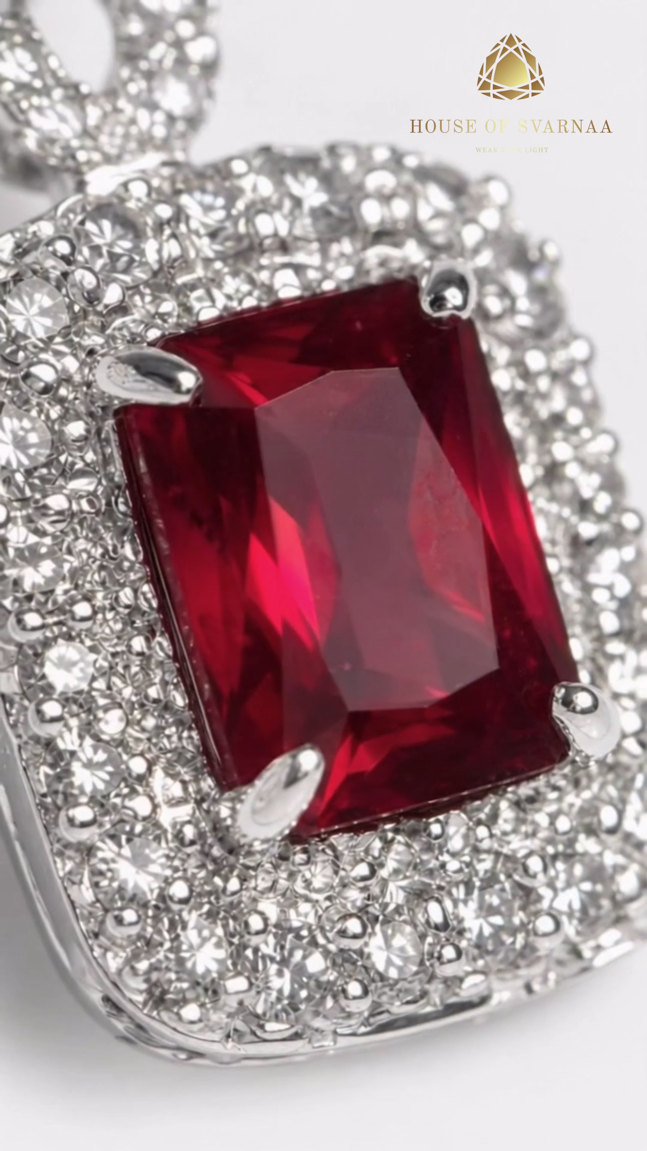 Ruby Halo Statement Earrings